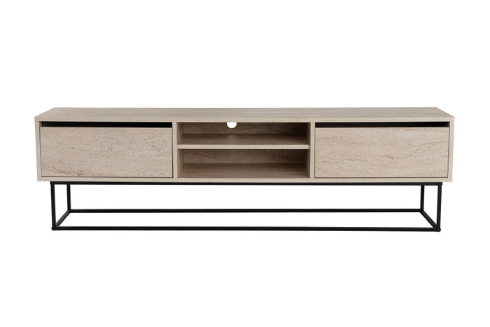 Hanah Home Escape 180 Soporte de TV Negro y Travertino Hanah Home Escape 180 Soporte de TV Negro y Travertino